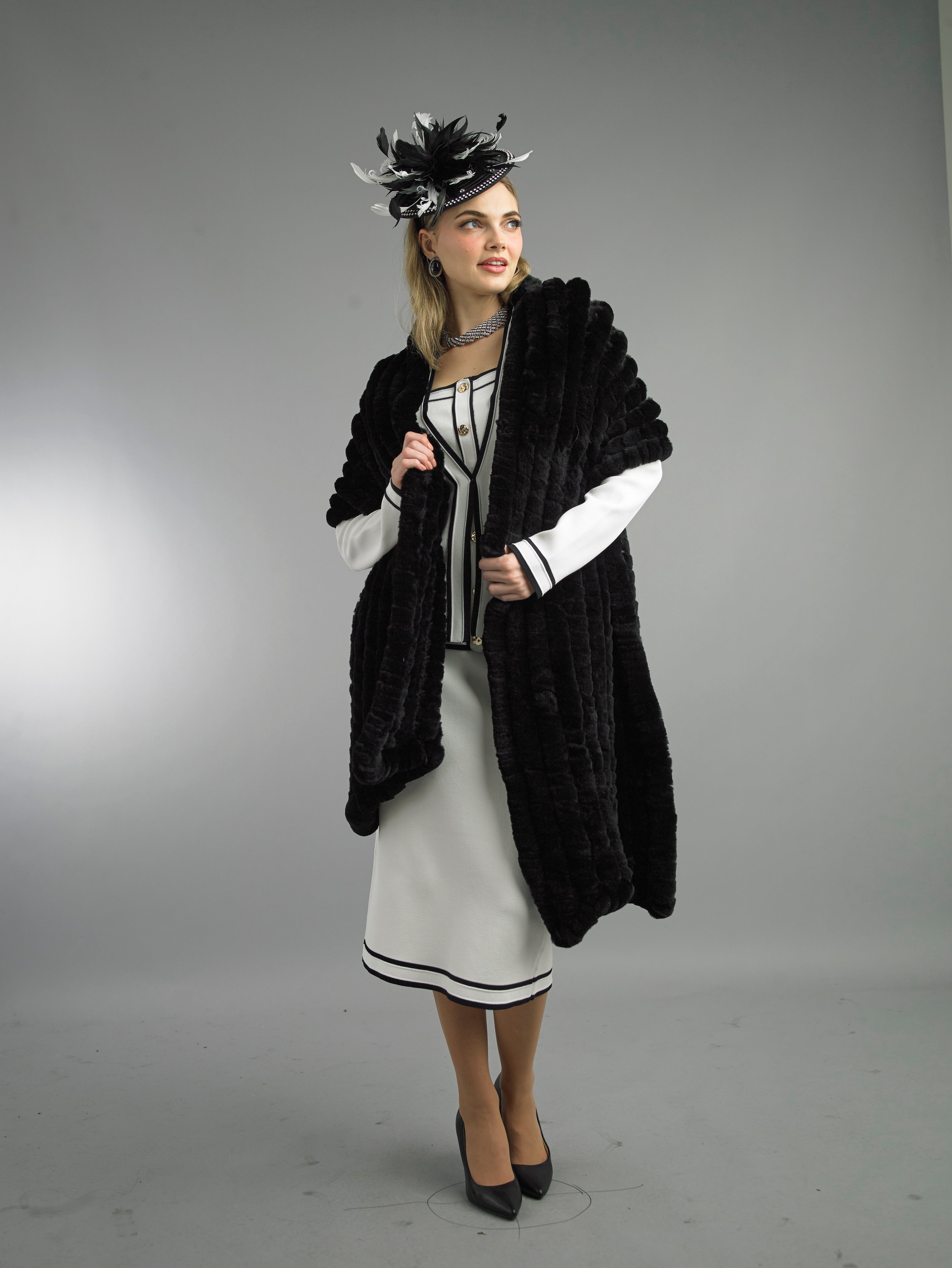 860 - 2 Piece Long Sleeve Mid-Length Skirt Suit