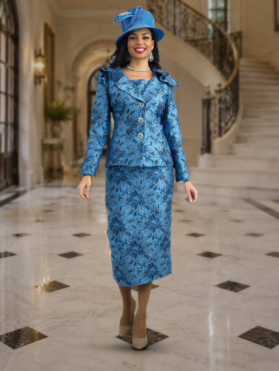 2-Piece Long Sleeve Mid-Length Skirt Suit