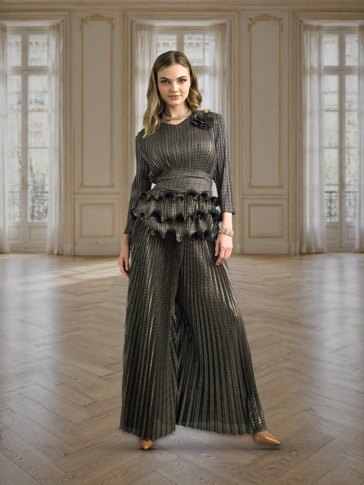 2-Piece Long Sleeve Long Length Dress