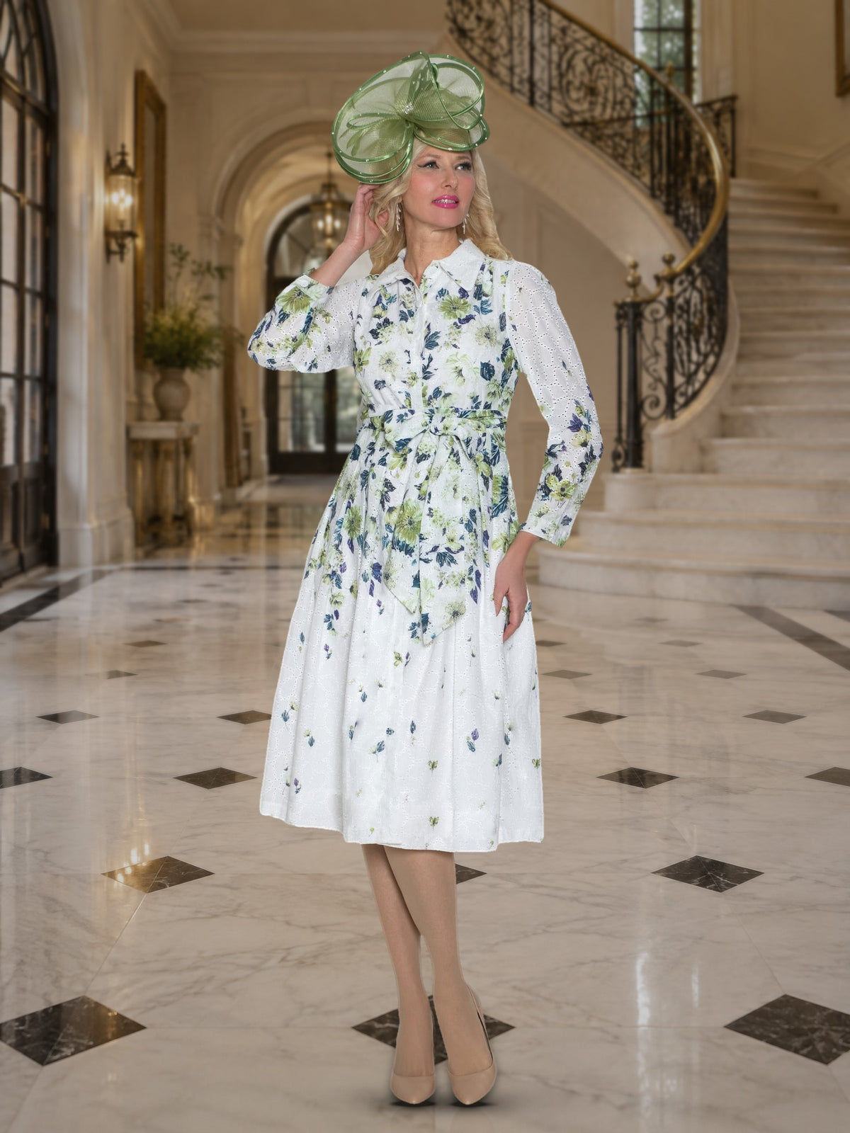 Fine Eyelet Dress w/ Removable Belt