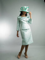 Long Sleeve Mid-Length Skirt Suit