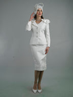 2-Piece Long Sleeve Mid-Length Skirt Suit