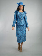 2-Piece Long Sleeve Mid-Length Skirt Suit
