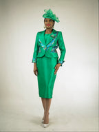 3-Piece Long Sleeve Mid-Length Skirt Suit