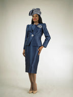 3-Piece Long Sleeve Mid-Length Skirt Suit