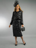 2-Piece Long Sleeve Mid-Length Skirt Suit