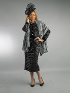 2-Piece Long Sleeve Mid-Length Skirt Suit
