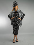 2-Piece Long Sleeve Mid-Length Skirt Suit
