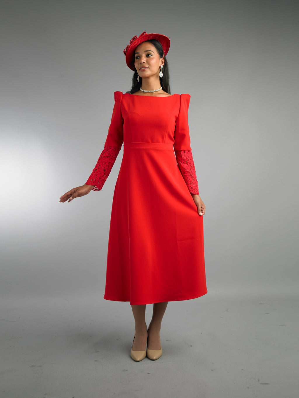 5068 - Long Sleeve Mid-Length Dress