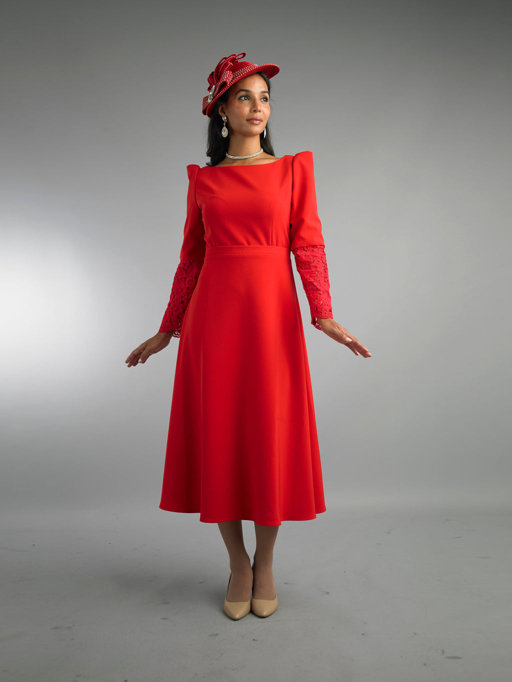 5068 - Long Sleeve Mid-Length Dress