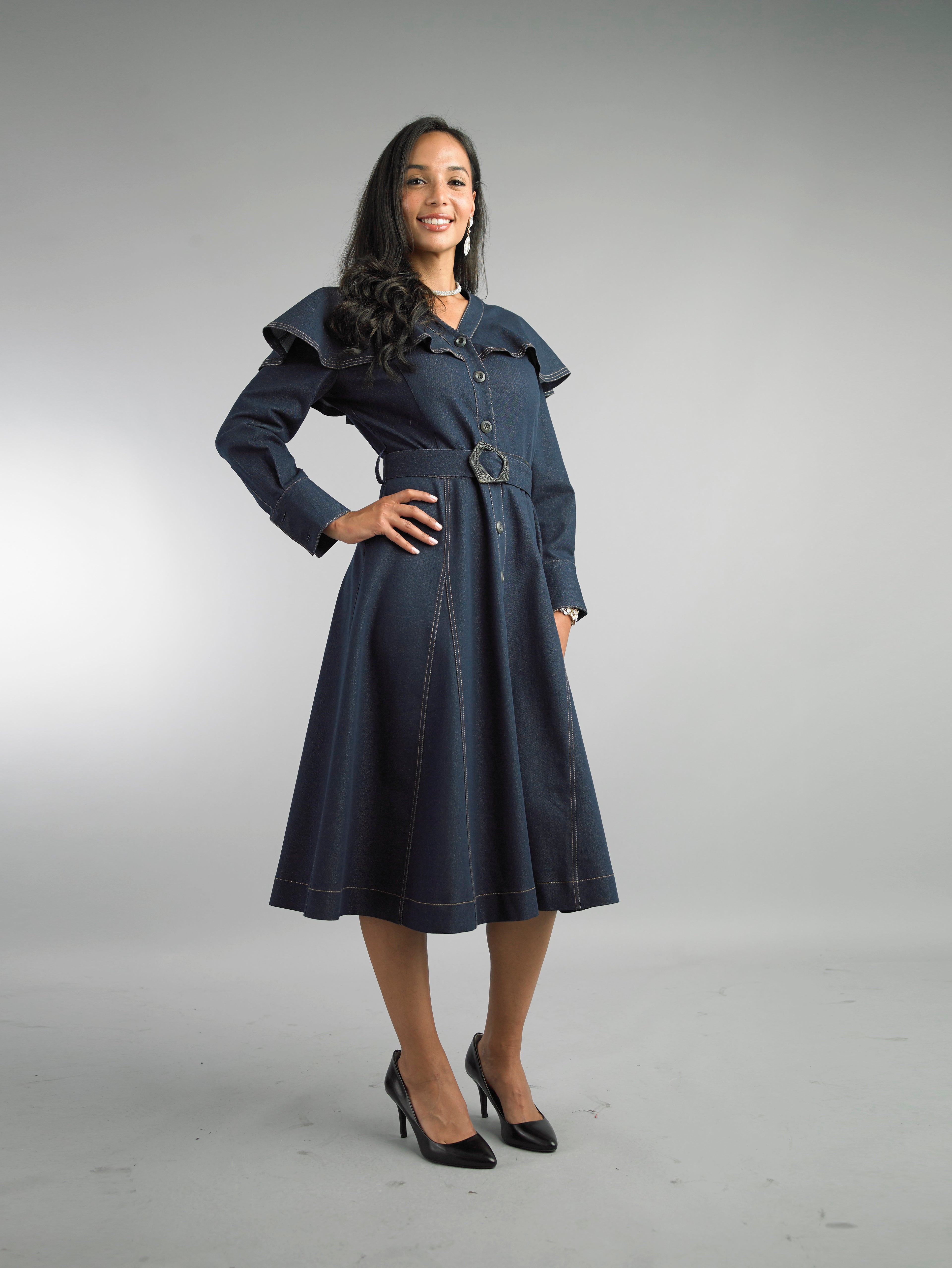 5072 - Long Sleeve Mid-Length Dress