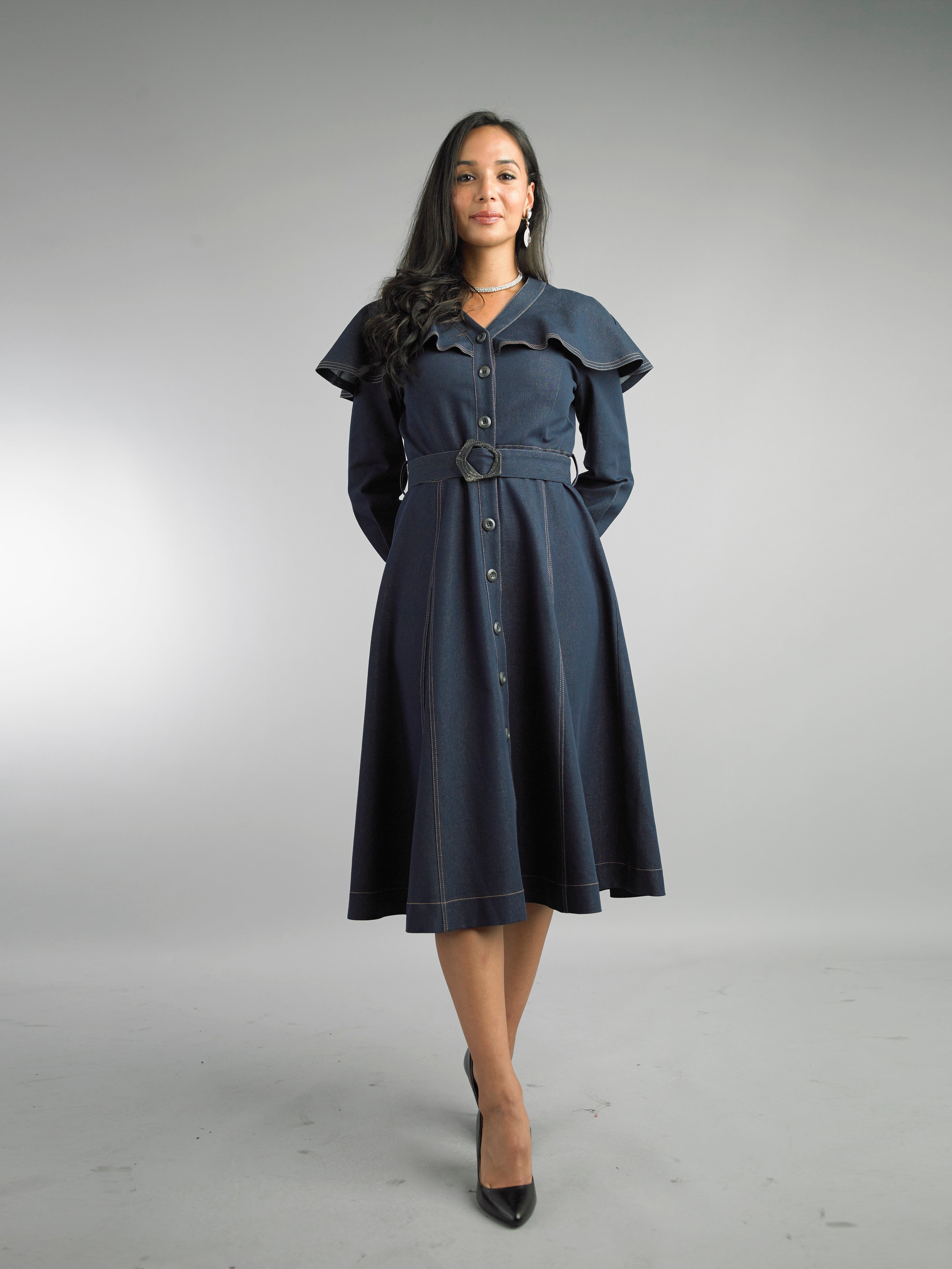 5072 - Long Sleeve Mid-Length Dress