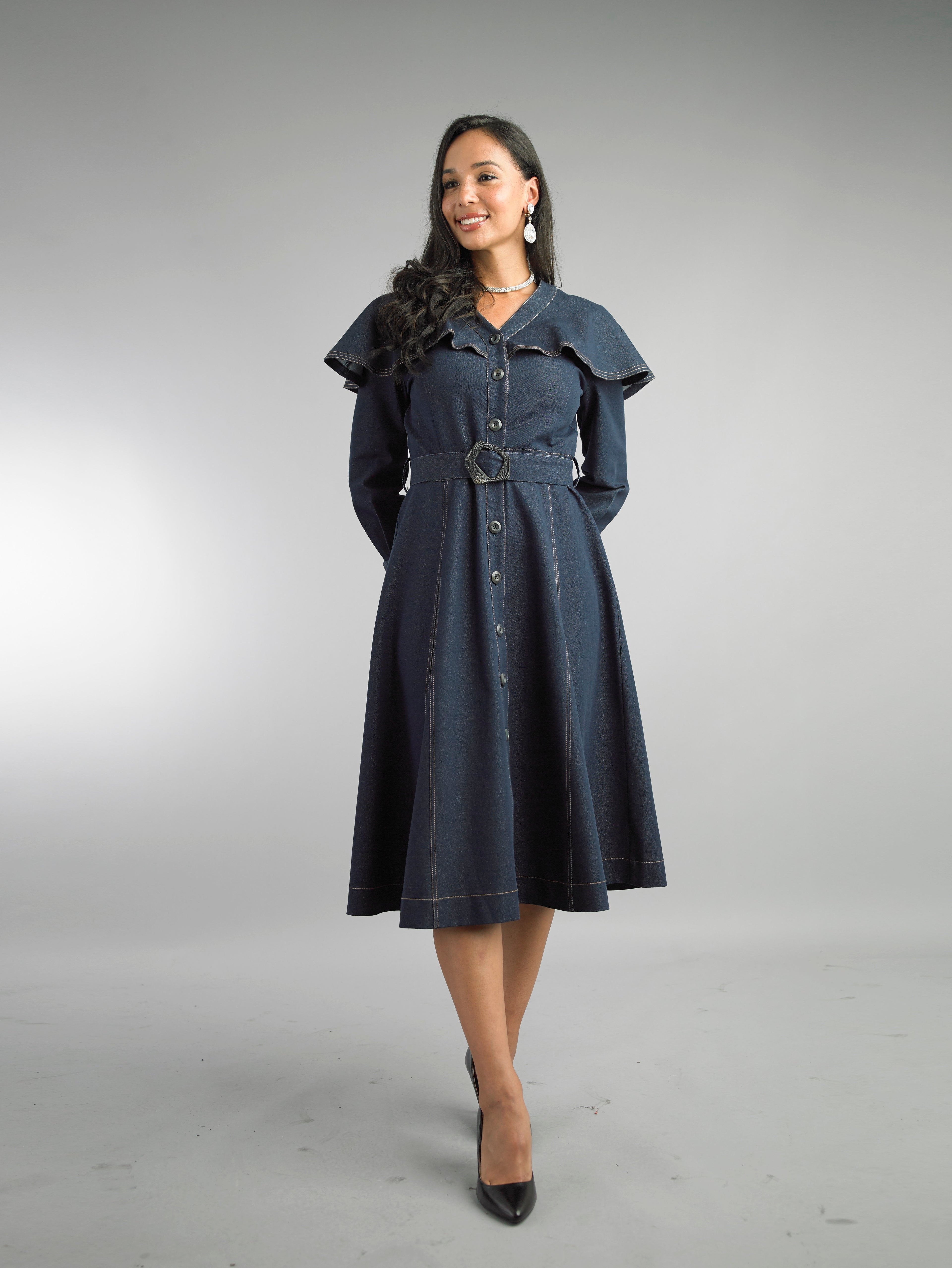 5072 - Long Sleeve Mid-Length Dress