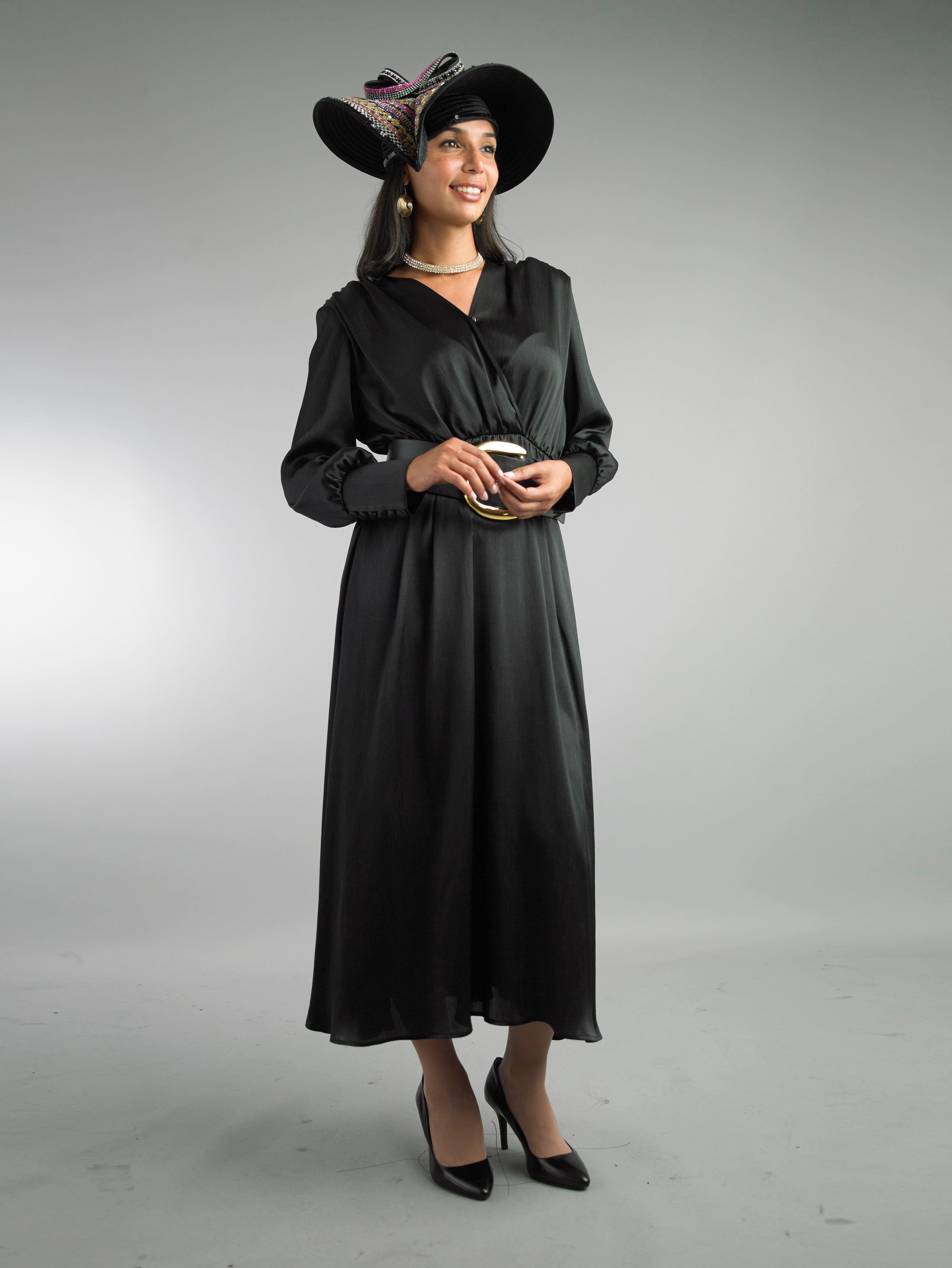5077 - Long Sleeve Long Length Dress