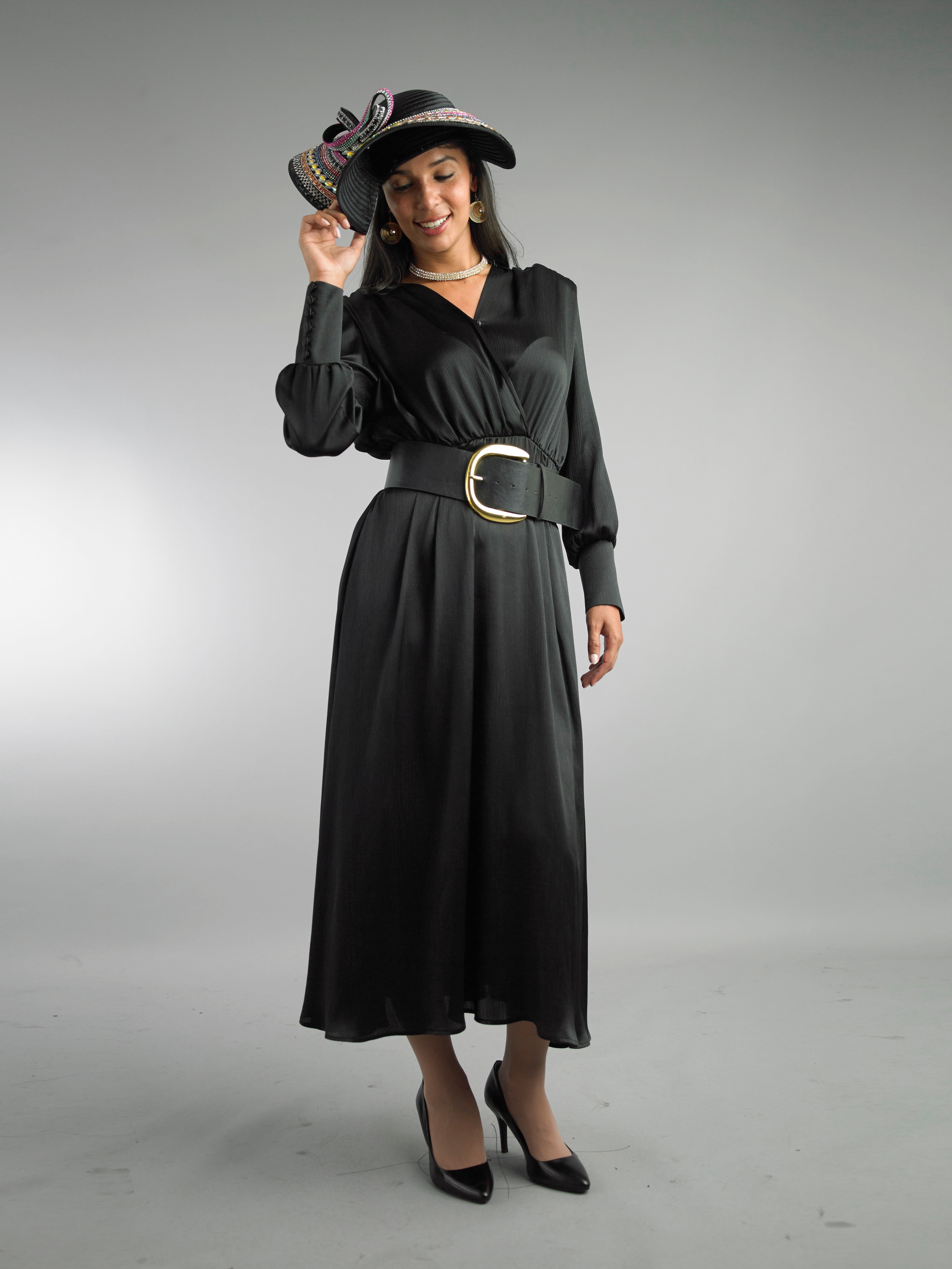 5077 - Long Sleeve Long Length Dress