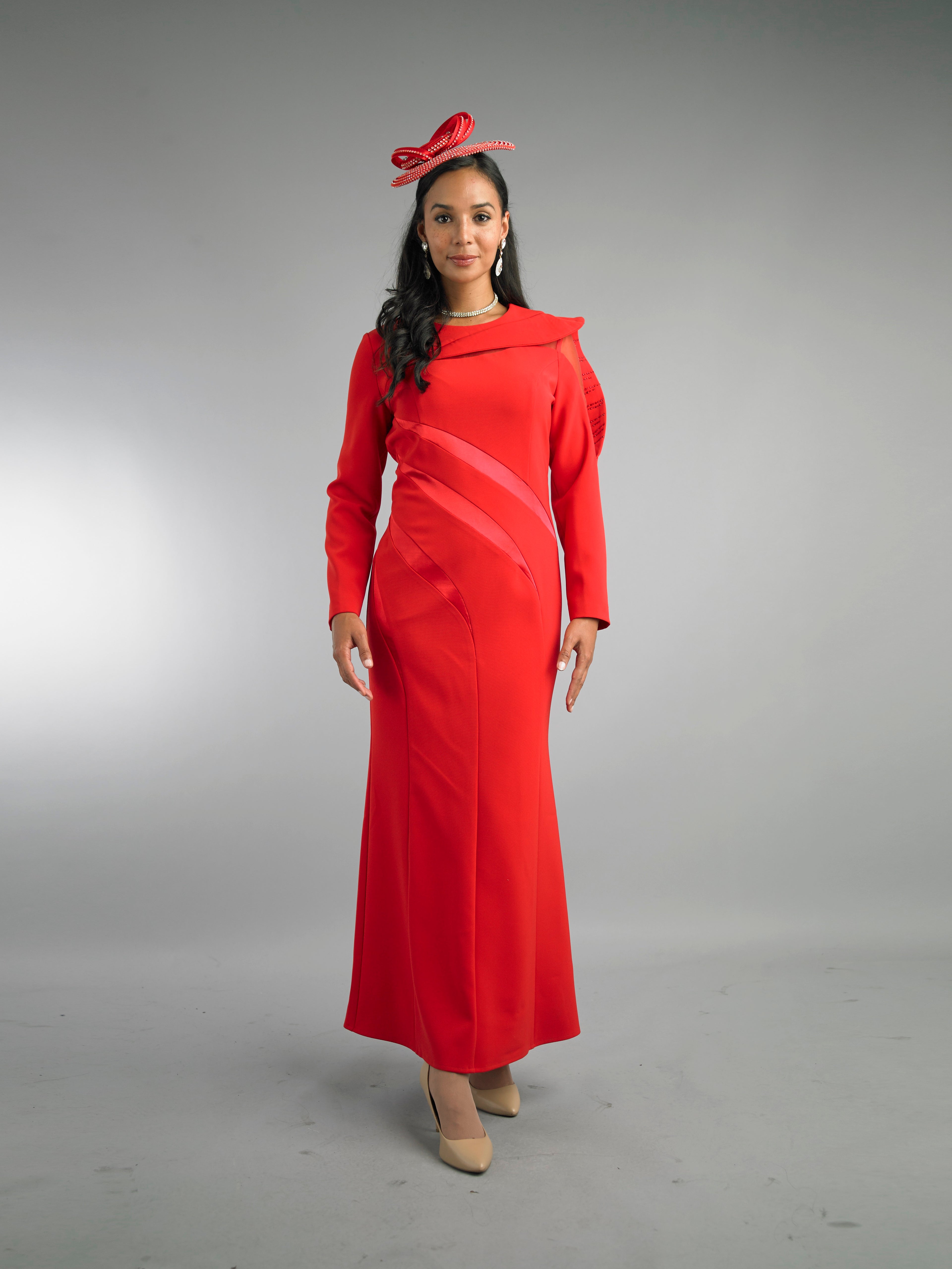 5079 - Long Sleeve Long Length Dress