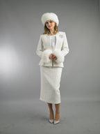 3-Piece Long Sleeve Mid-Length Skirt Suit