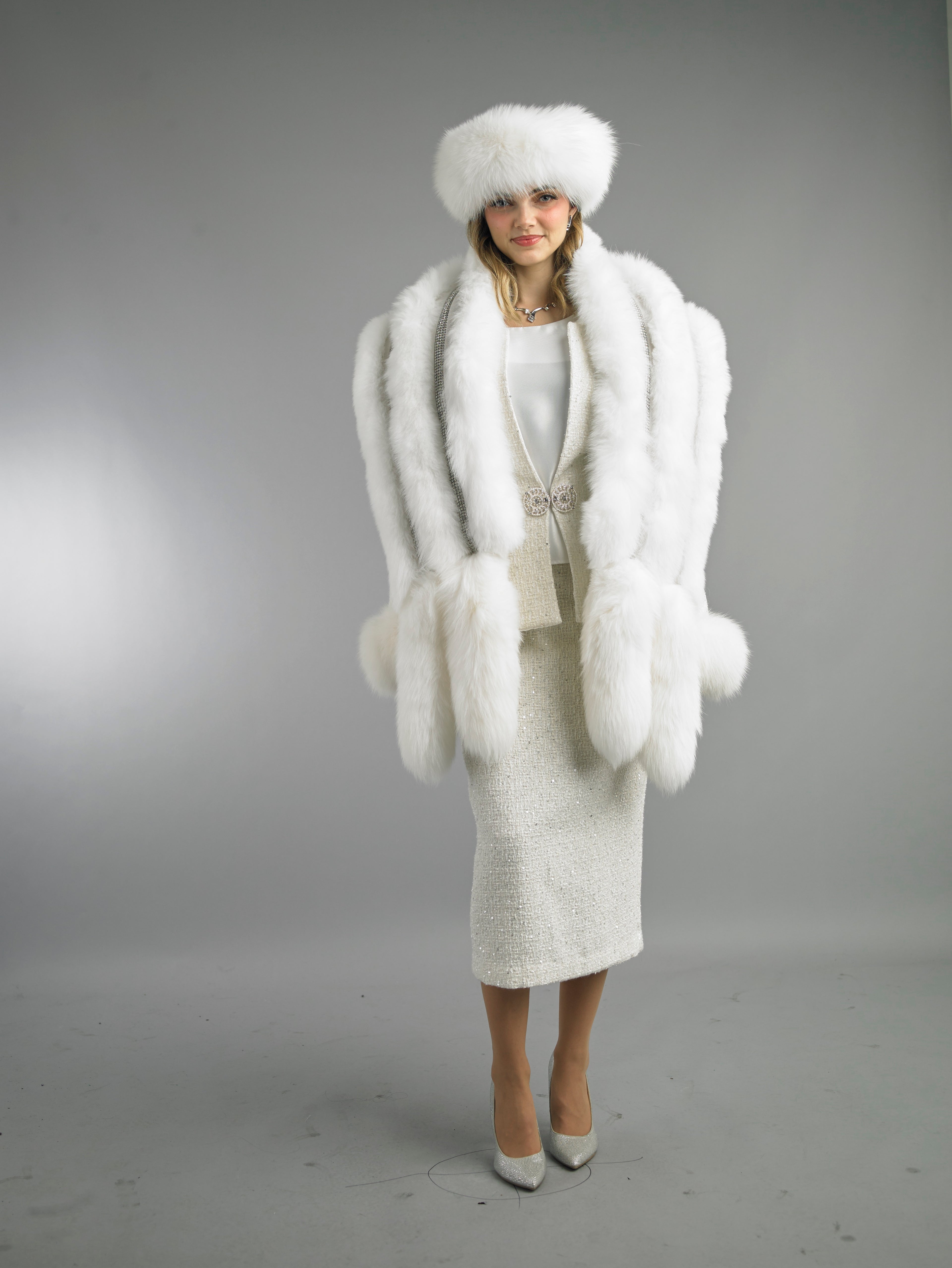 5085 - 3 Piece Long Sleeve Mid-Length Skirt Suit