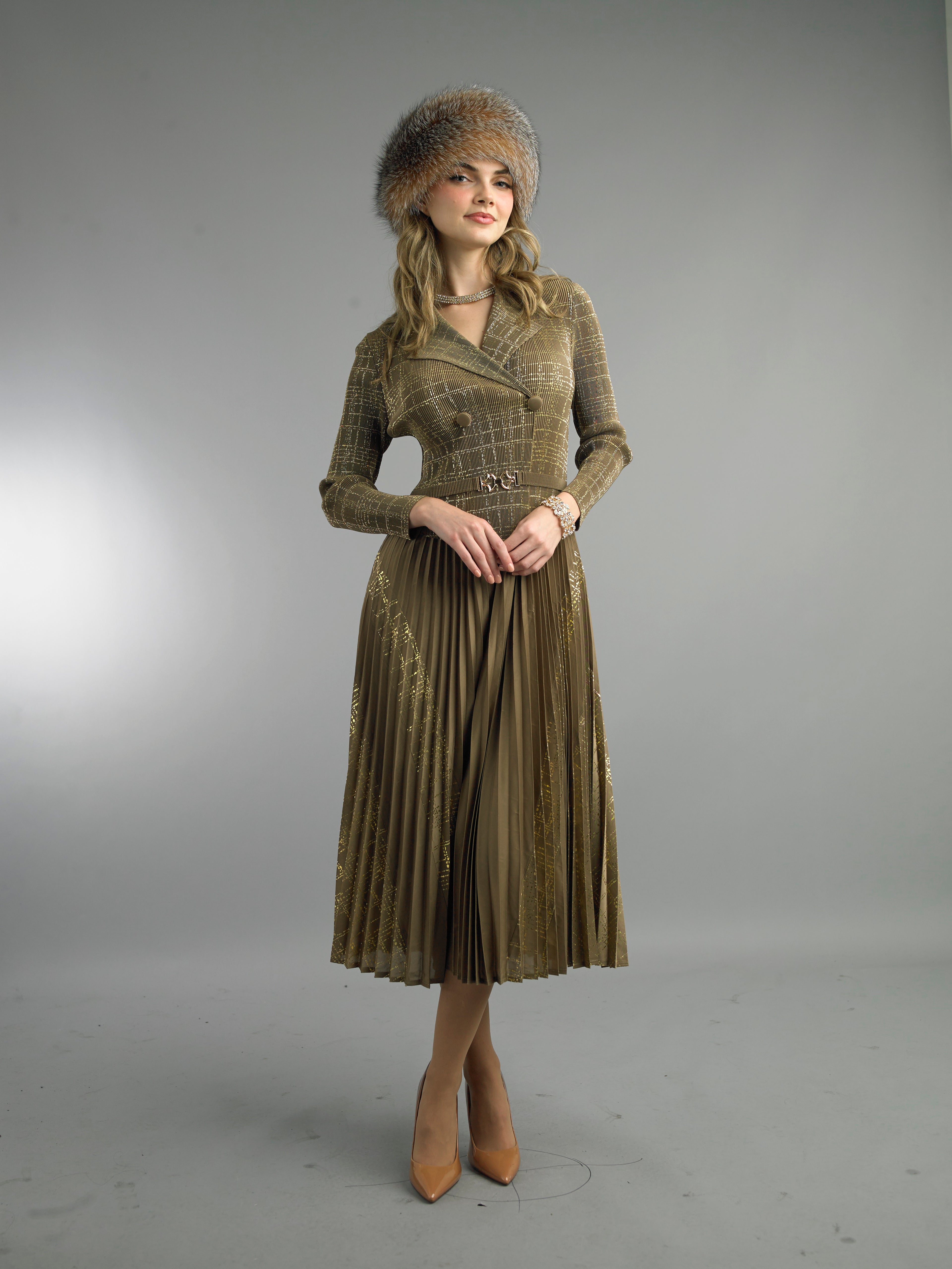 5091 - 2 Piece Long Sleeve Mid-Length Dress
