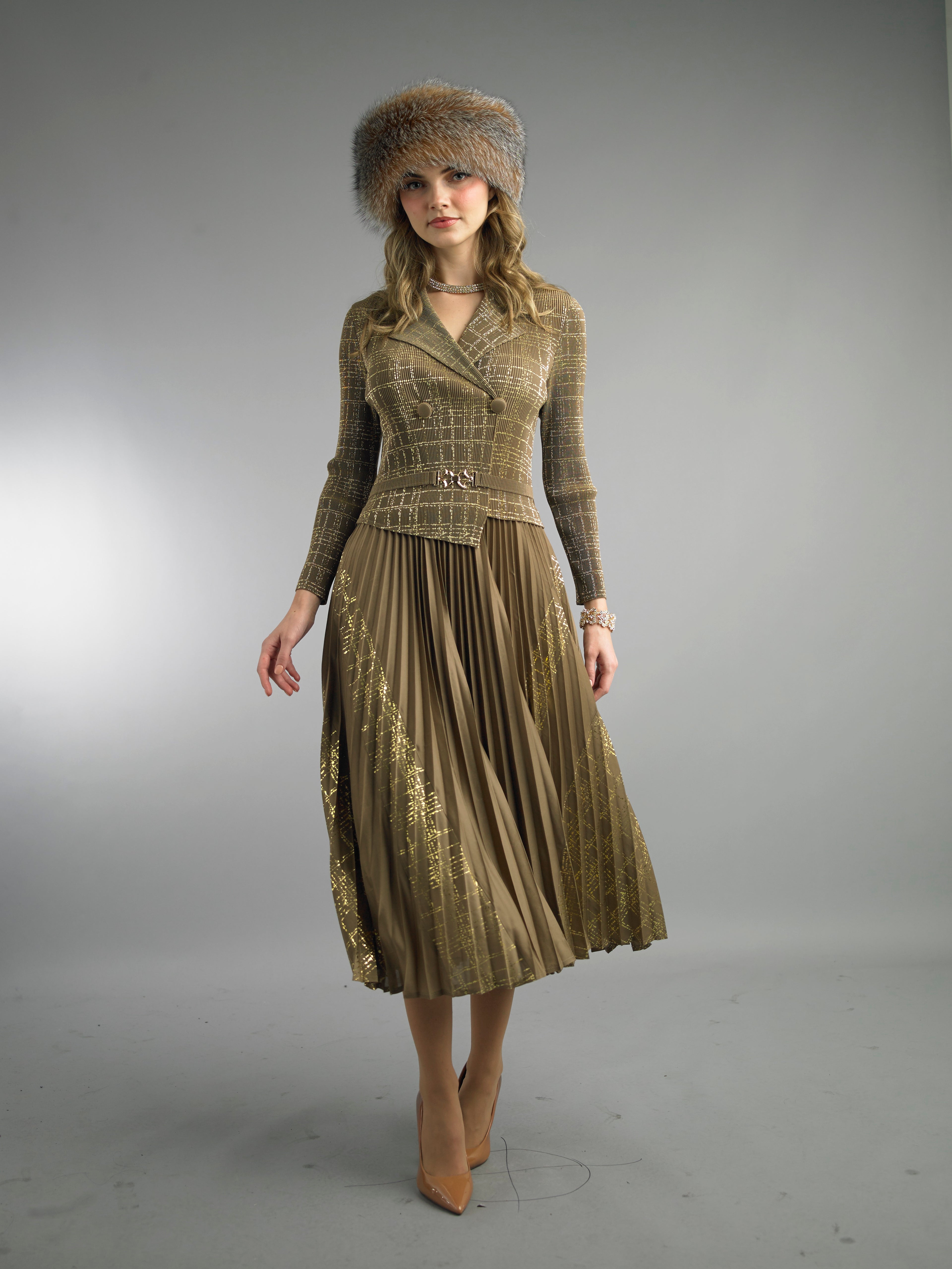 5091 - 2 Piece Long Sleeve Mid-Length Dress