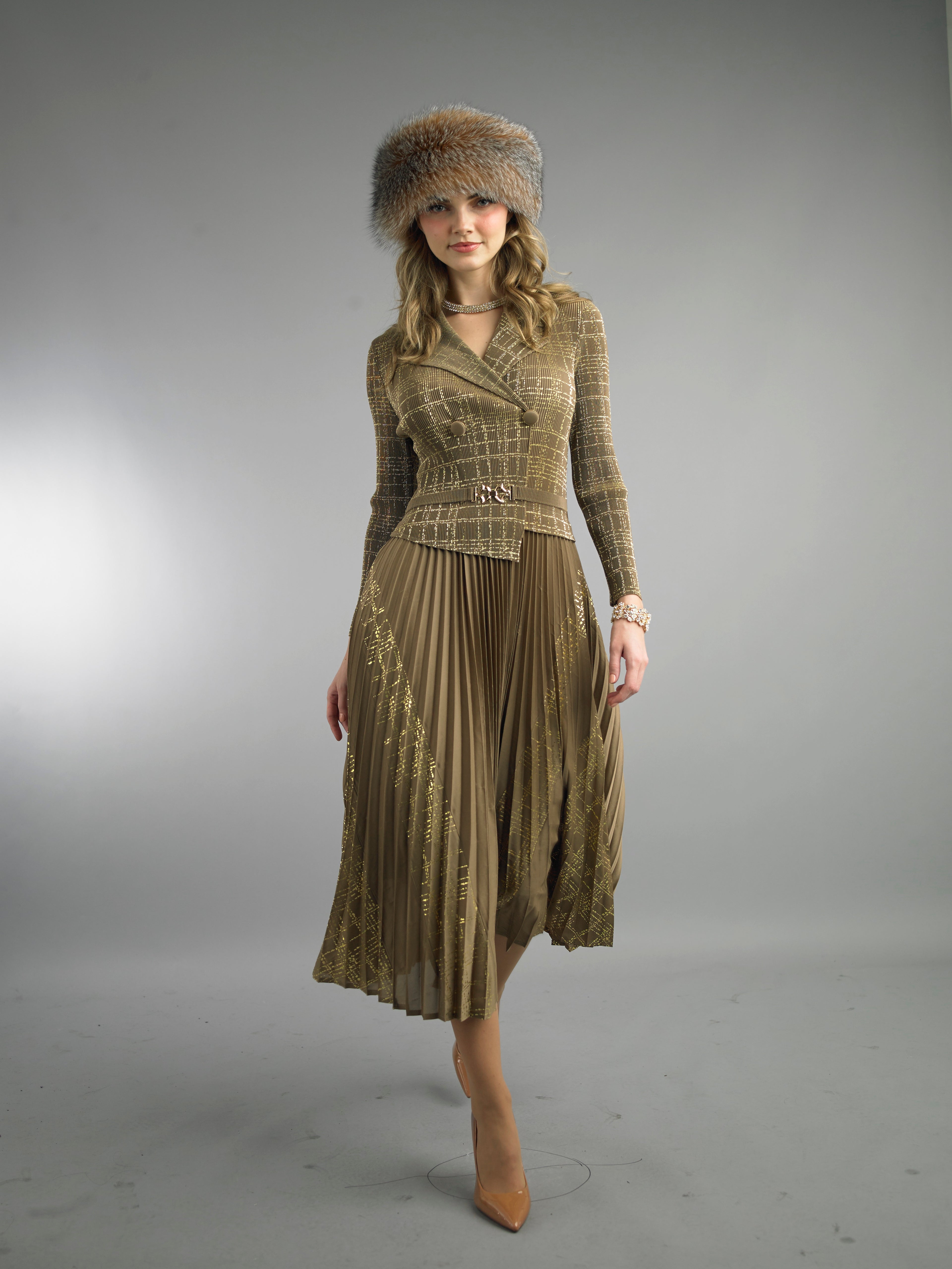 5091 - 2 Piece Long Sleeve Mid-Length Dress