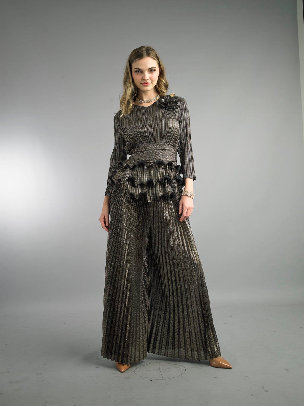 5096 - 2 Piece Long Sleeve Long Length Dress