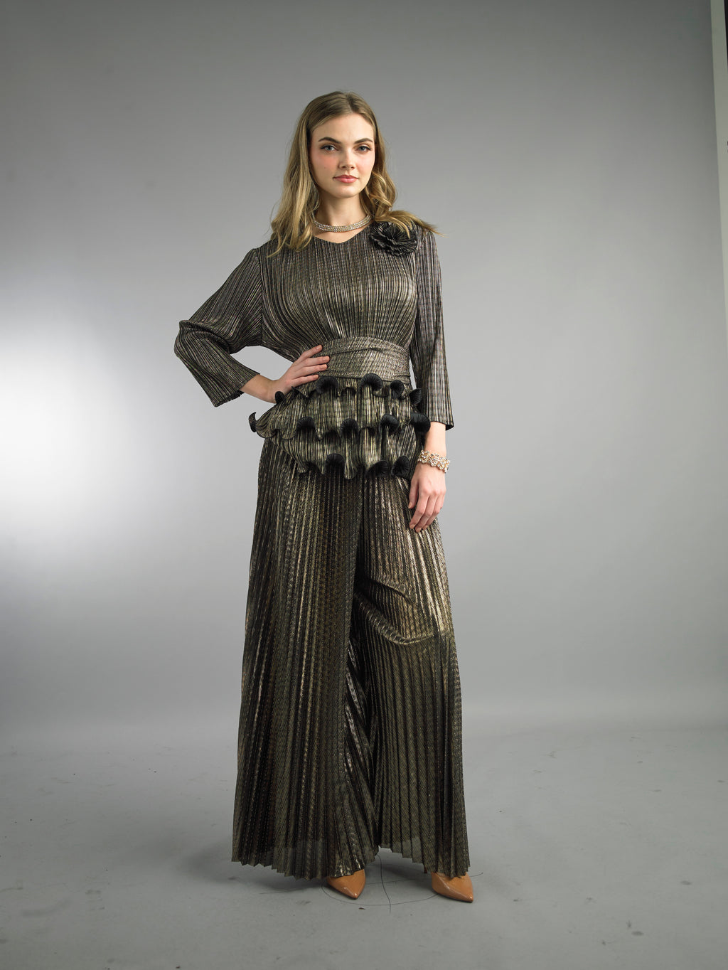5096 - 2 Piece Long Sleeve Long Length Dress