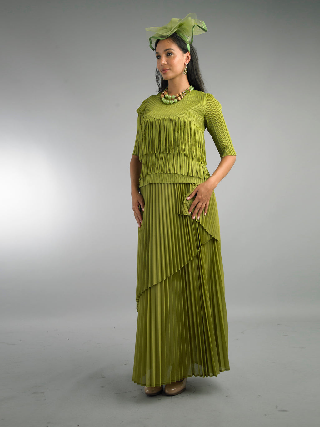 5103 - 2 Piece Short Sleeve Long Length Dress