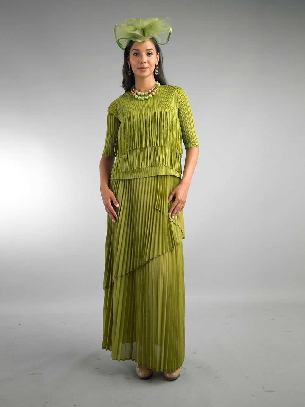 5103 - 2 Piece Short Sleeve Long Length Dress
