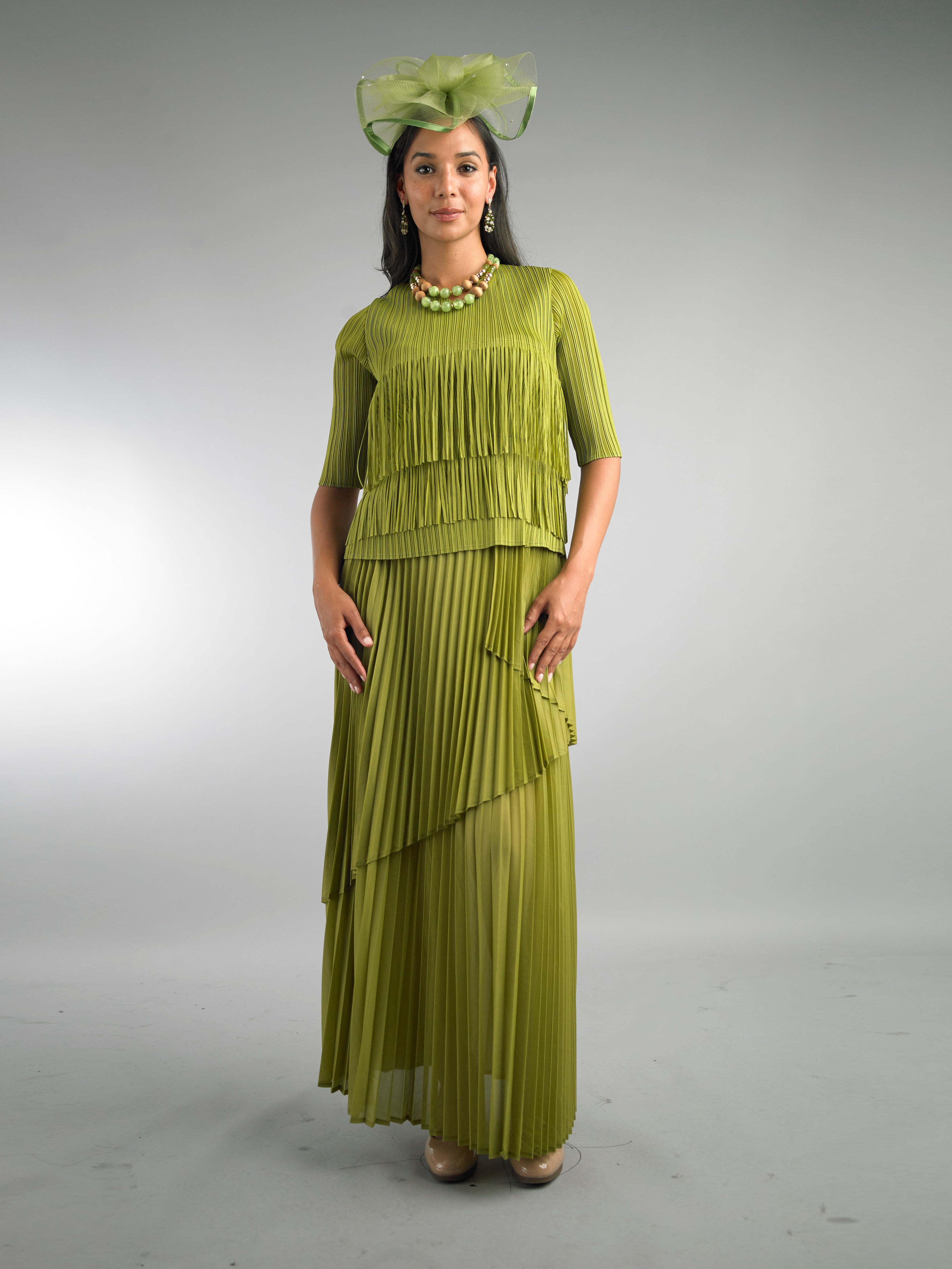 5103 - 2 Piece Short Sleeve Long Length Dress