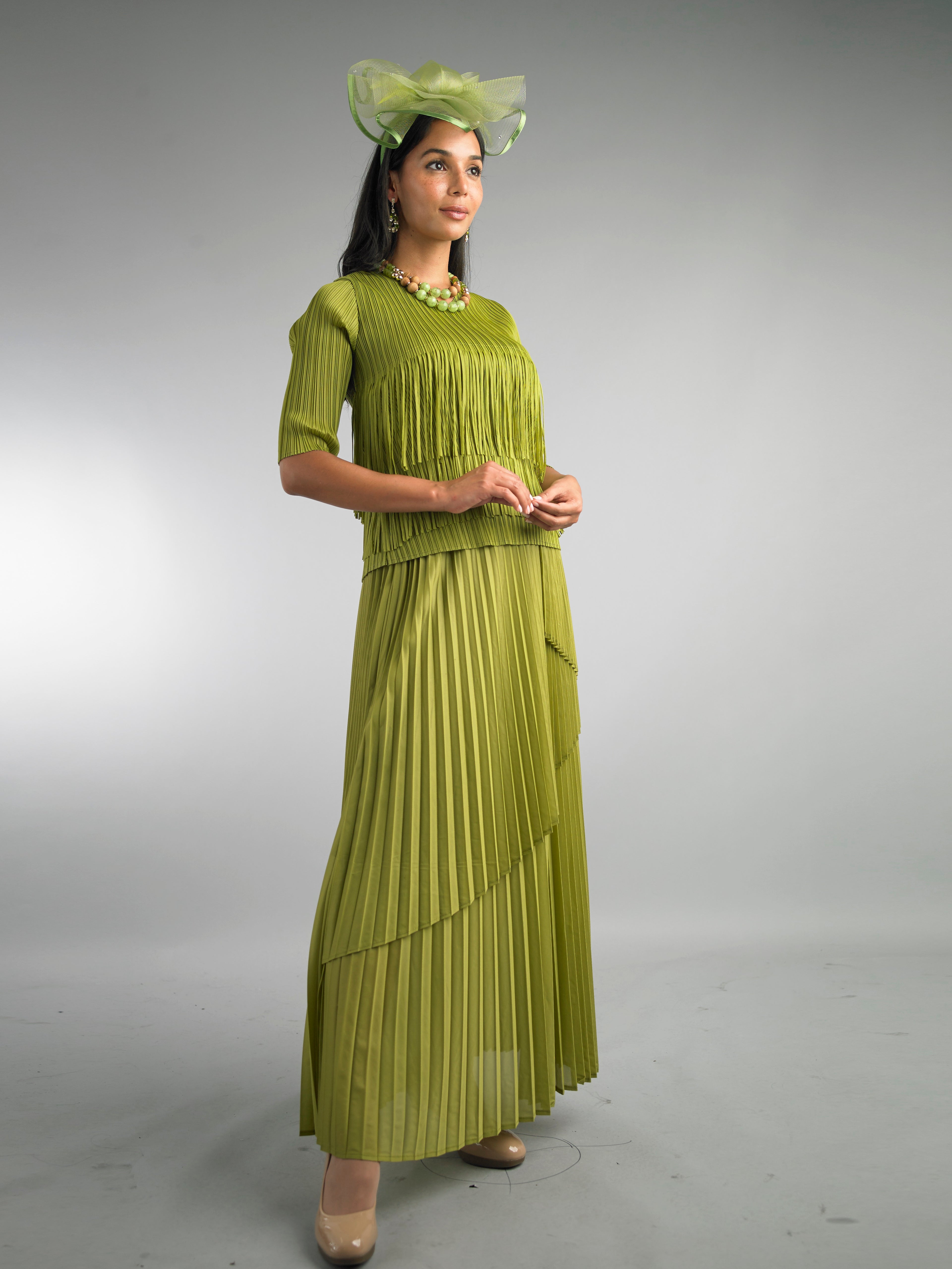 5103 - 2 Piece Short Sleeve Long Length Dress