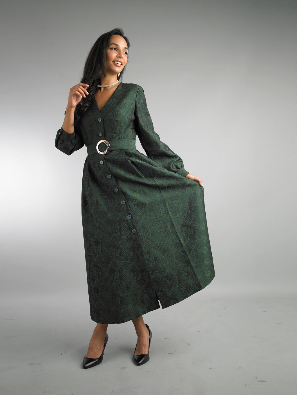 5111 - Long Sleeve Long Length Dress