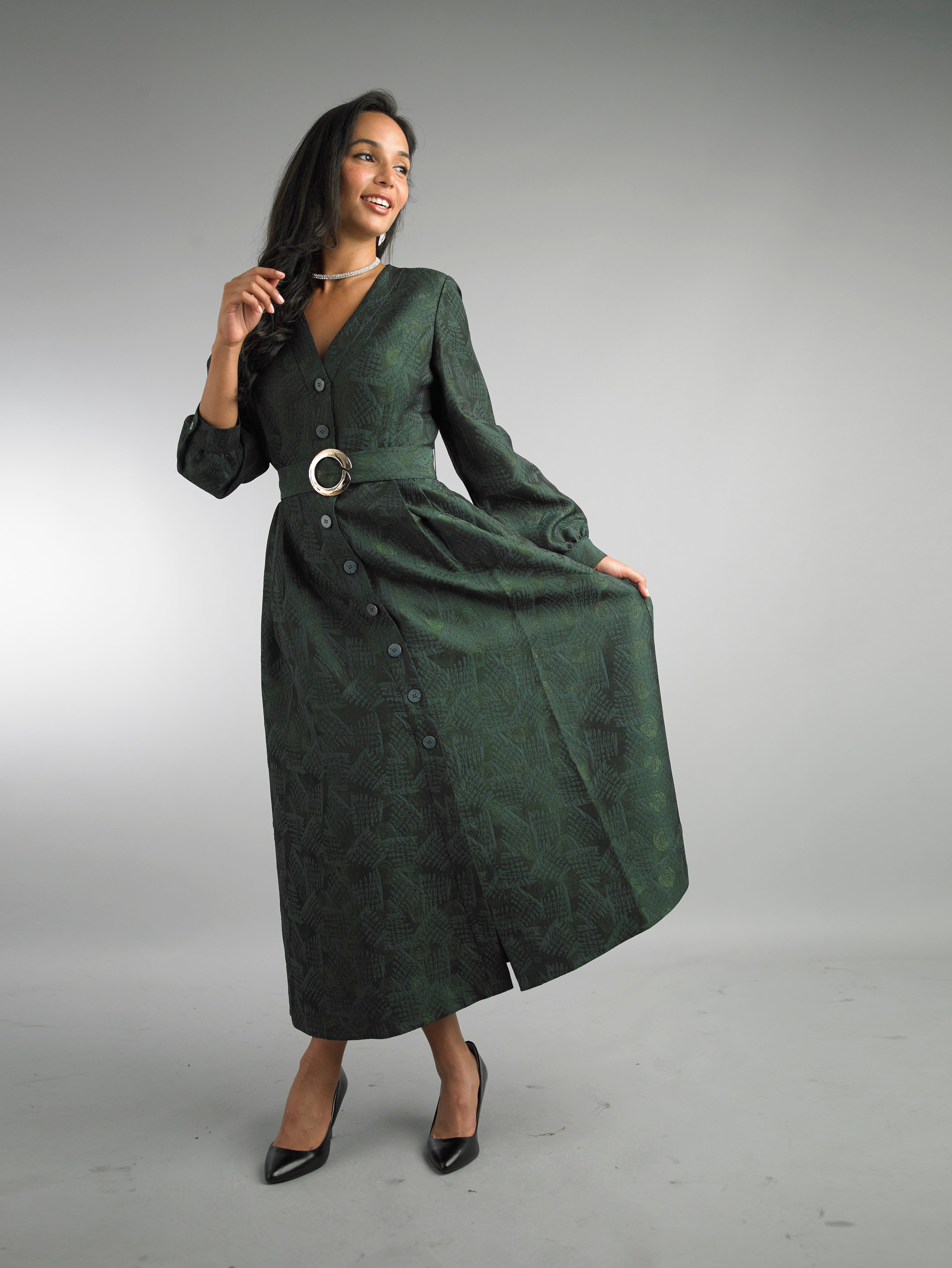 5111 - Long Sleeve Long Length Dress