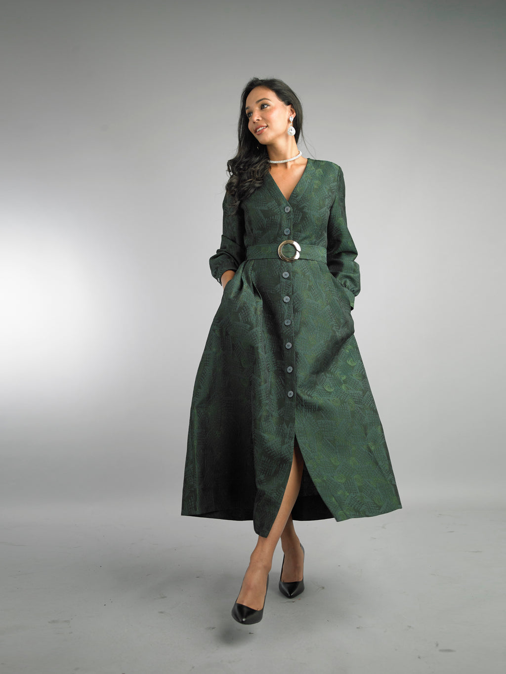 5111 - Long Sleeve Long Length Dress