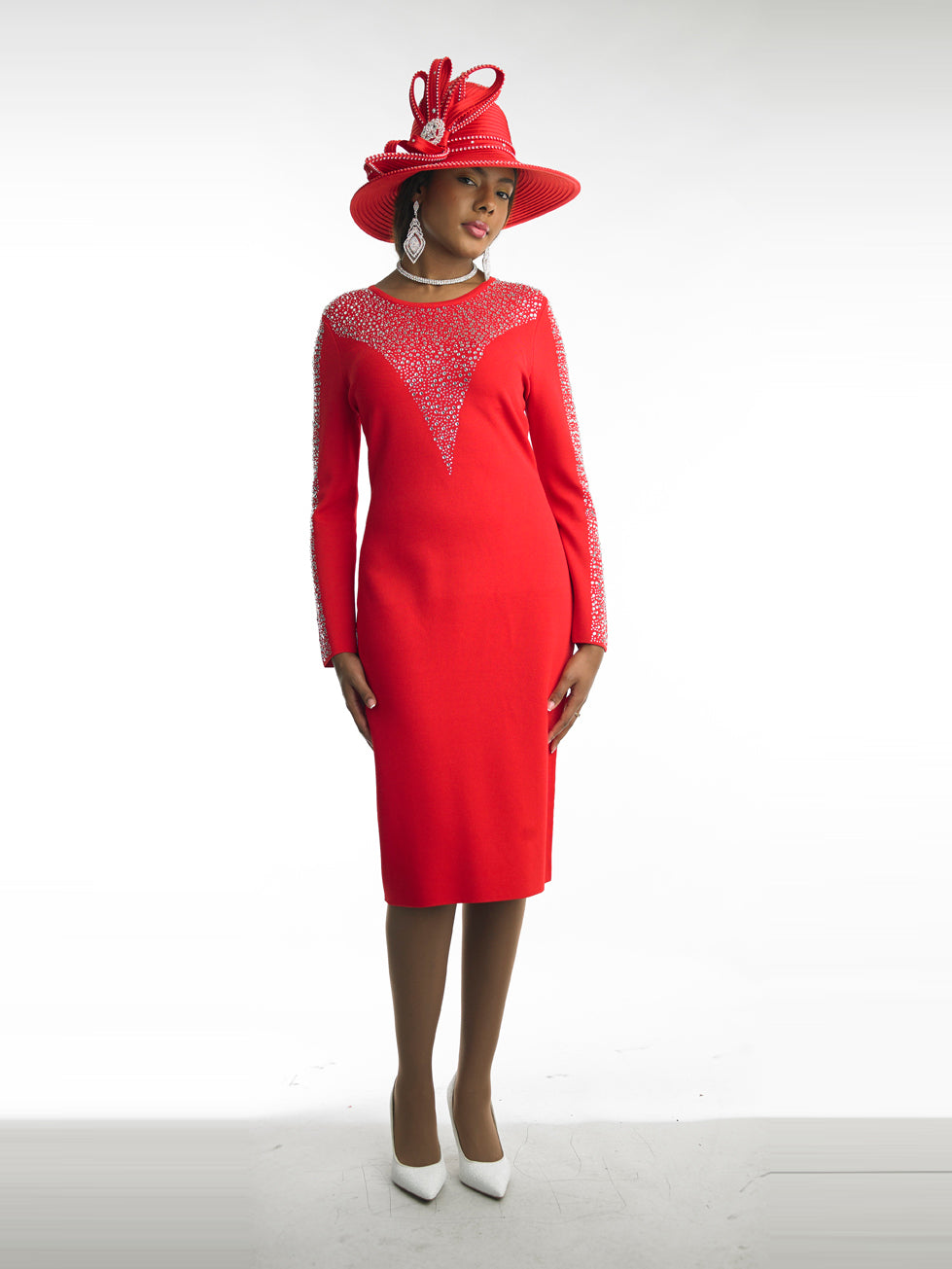 620 - Long Sleeve Mid Length Dress
