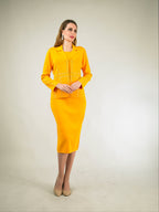 2-Piece Long Sleeve Mid-Length Skirt Suit