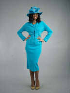 2-Piece Long Sleeve Mid-Length Skirt Suit
