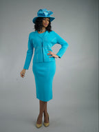 2-Piece Long Sleeve Mid-Length Skirt Suit