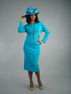 2-Piece Long Sleeve Mid-Length Skirt Suit