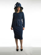 2-Piece Long Sleeve Mid-Length Skirt Suit