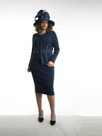 2-Piece Long Sleeve Mid-Length Skirt Suit
