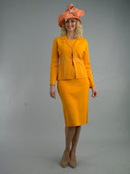 2-Piece Long Sleeve Mid-Length Skirt Suit