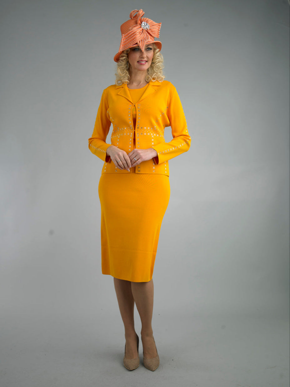 769 - 2 Piece Long Sleeve Mid-Length Skirt Suit