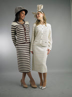 2-Piece Long Sleeve Mid-Length Skirt Suit