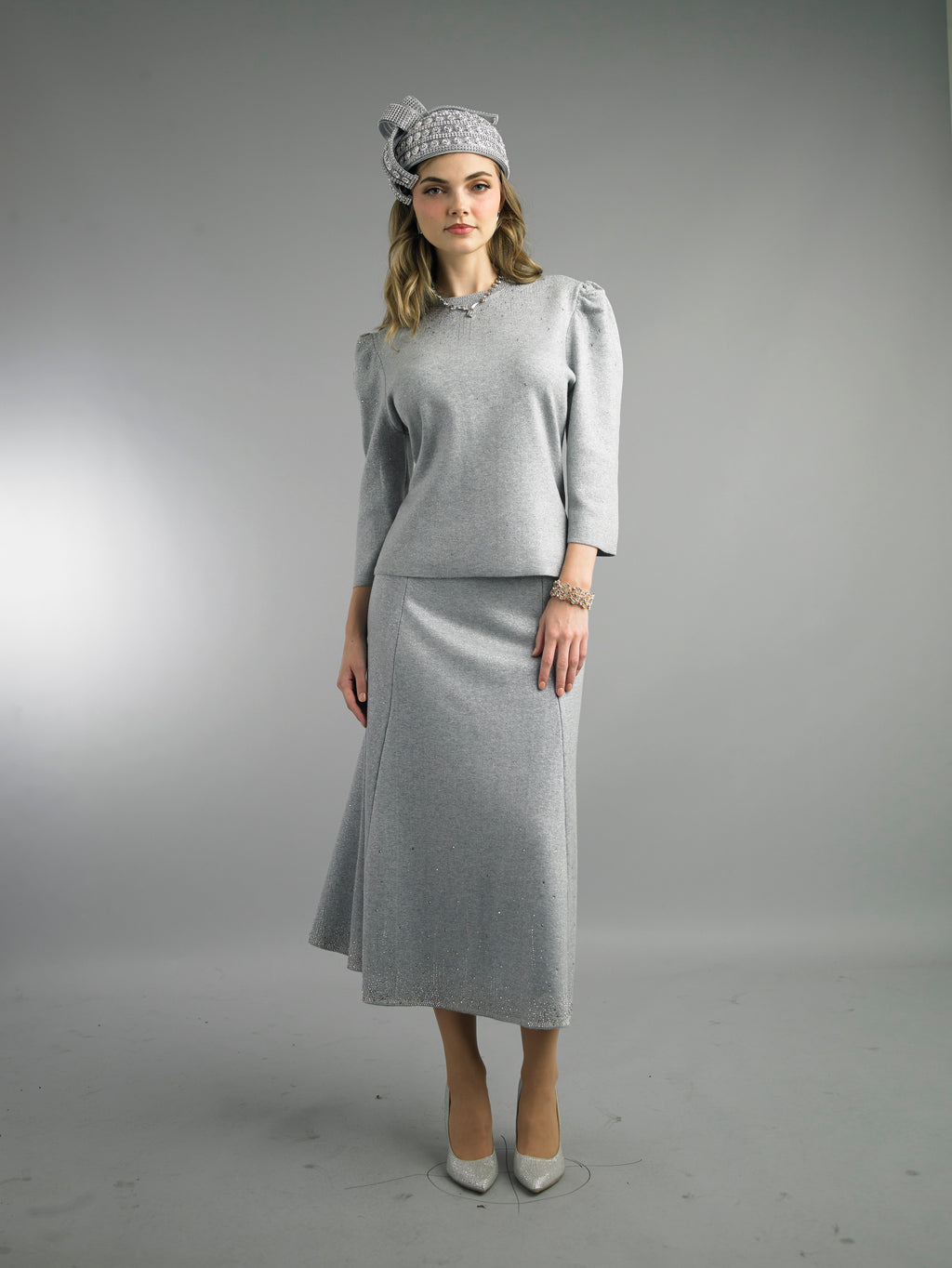 841 - 2 Piece Long Sleeve Mid-Length Dress
