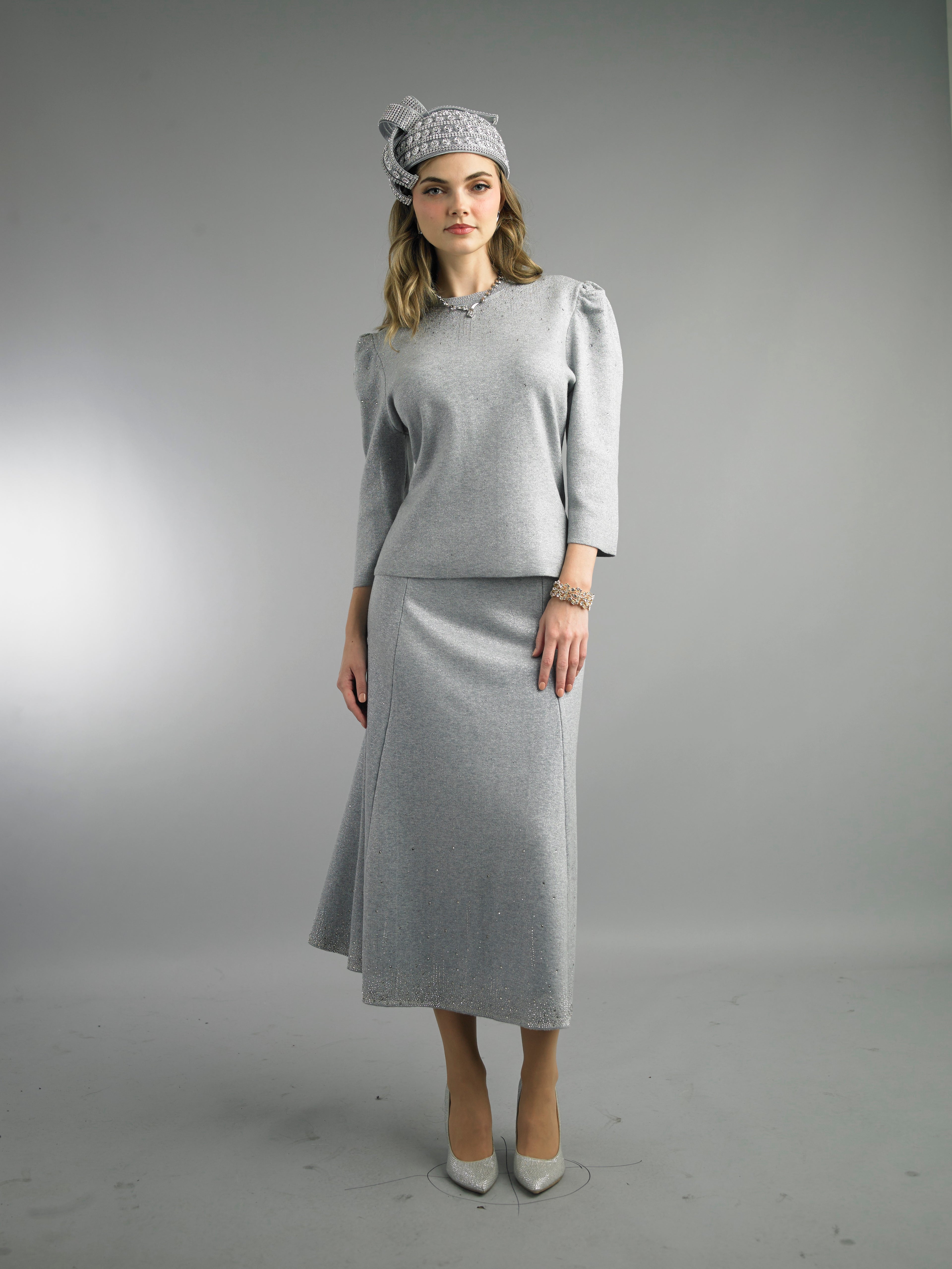 841 - 2 Piece Long Sleeve Mid-Length Dress