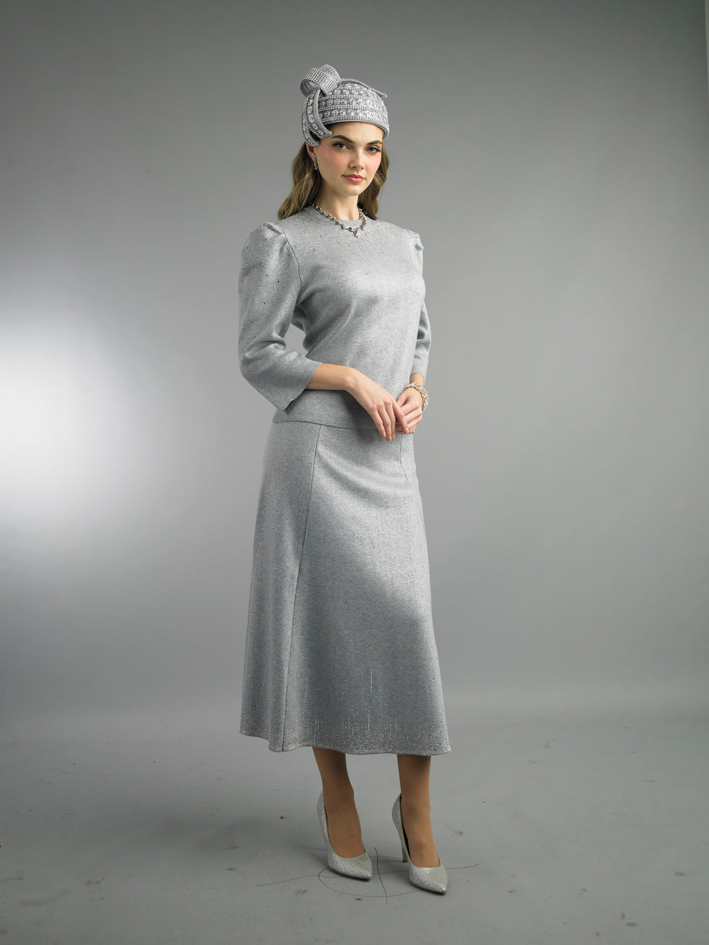 841 - 2 Piece Long Sleeve Mid-Length Dress
