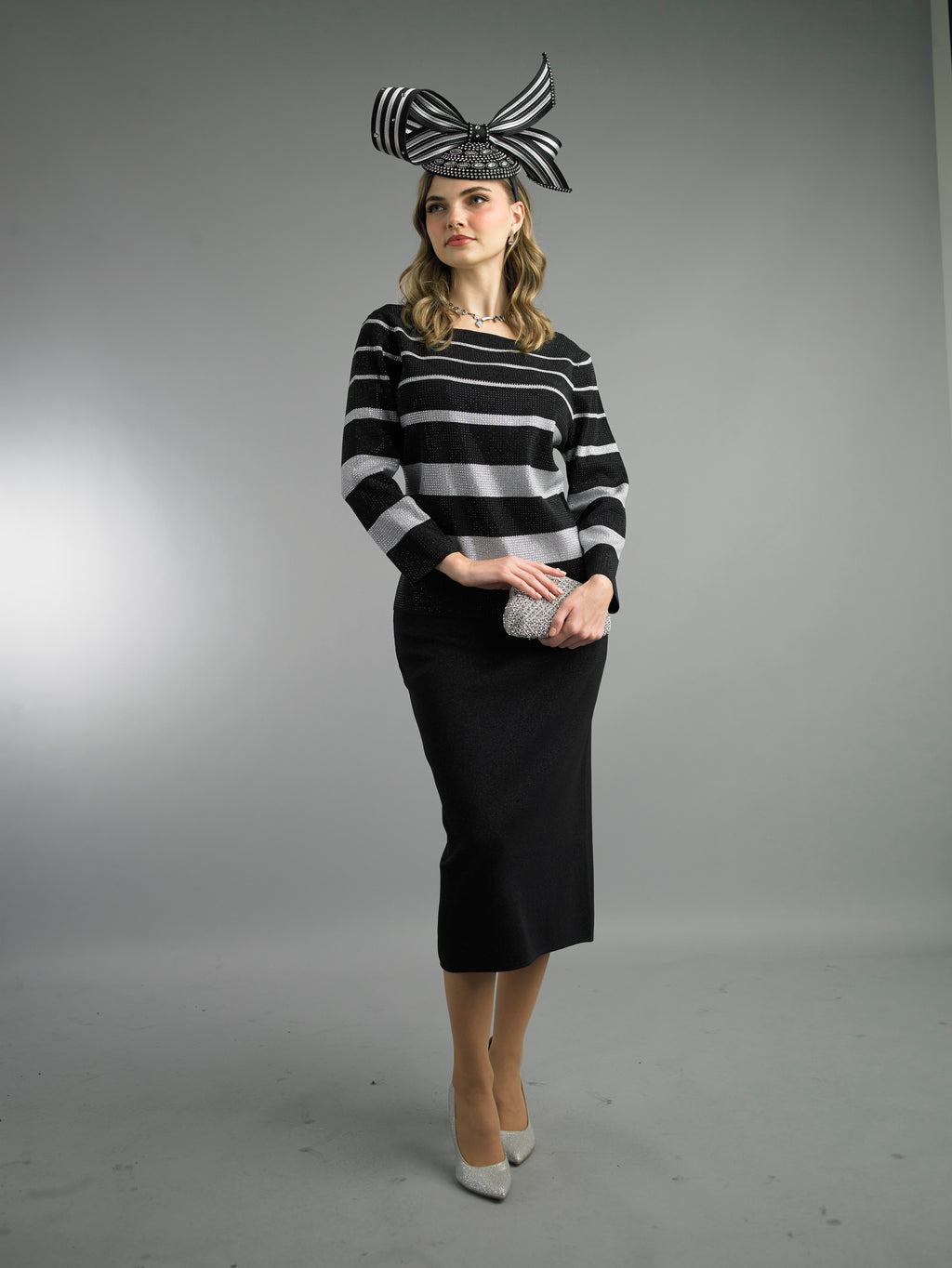 854 - 2 Piece Long Sleeve Mid-Length Dress