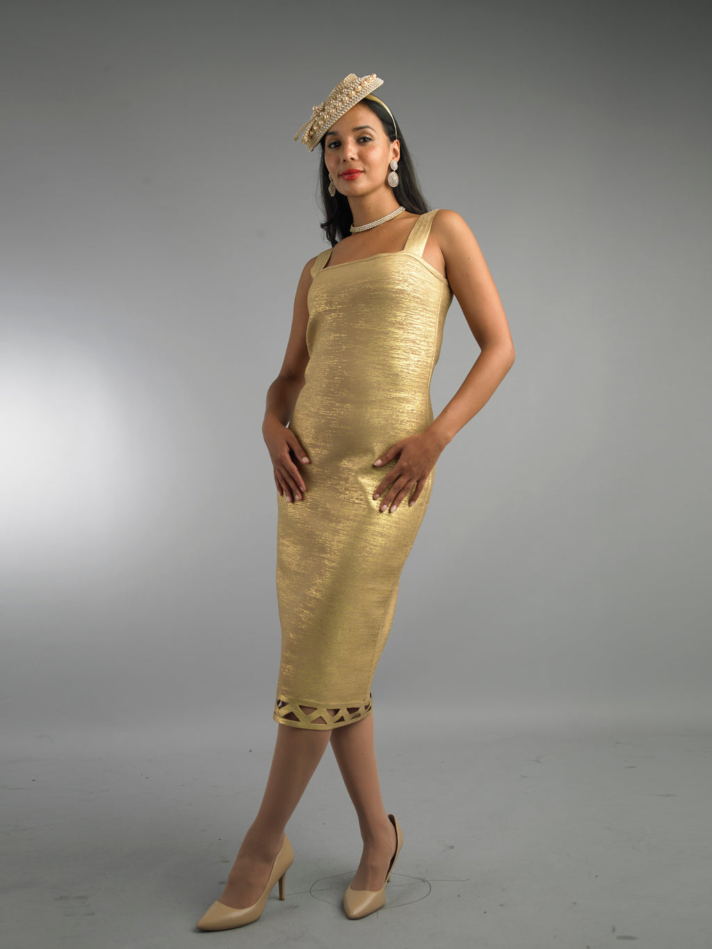 883 - 2 Piece Long Sleeve Mid-Length Dress