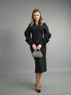 2-Piece Long Sleeve Mid-Length Skirt Suit